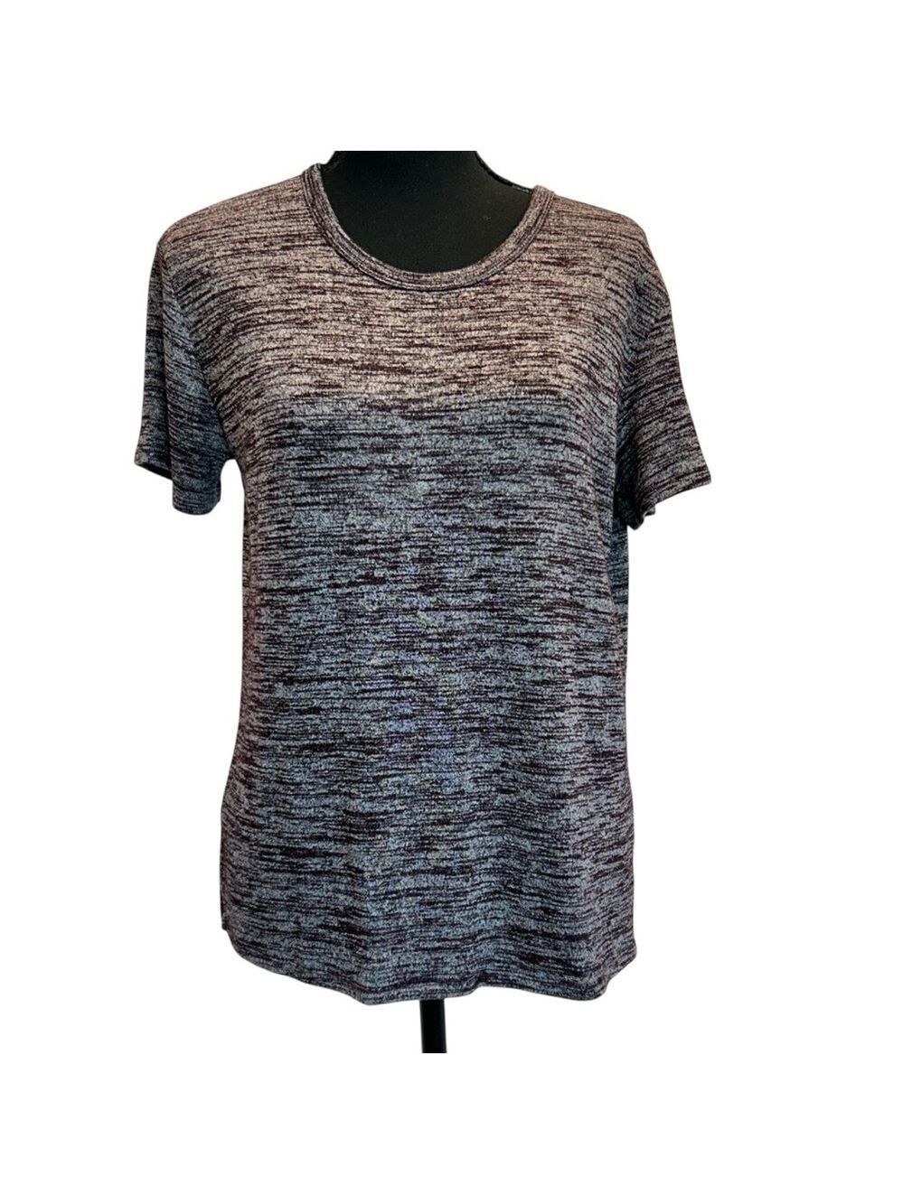 Aritzia Wilfred free maroon gray marbled heathered short sleeve shirt stretchy